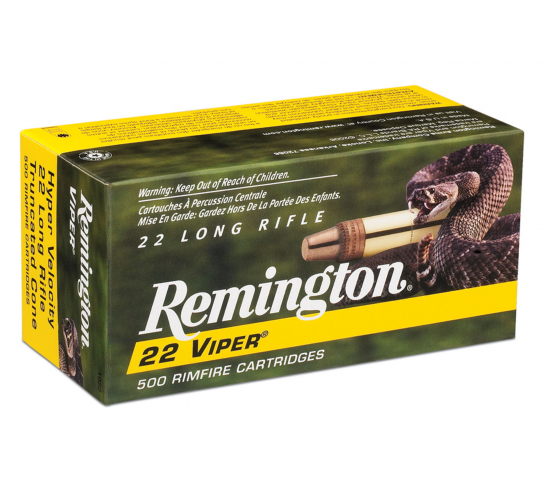 Remington 22 Viper .22 Long Rifle 36 Grain Truncated Cone Solid Bullet Brass Cased Rimfire Ammo, 50 Rounds, 21080