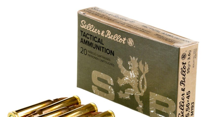 Sellier & Bellot M193 Rifle Ammunition 5.56mm 55gr FMJ 3300 fps 1000/ct, SB556AC