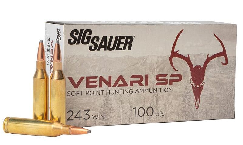 Sig Sauer V243SP100-20 Venari 243 Win 100 Gr Soft Point SP 20 Bx/10 Cs