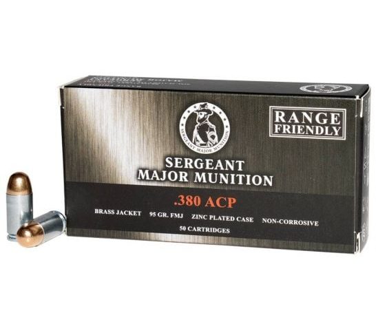 Tula Premium Brand Sergeant Major Nickel/Brass Jacketed Steel Case 380 95gr Range Friendly 1000rd Case (20x50rd Boxes)