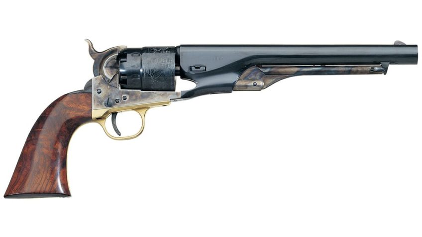 Uberti 1860 Army Steel .44 Cal 8″ Bbl 6rd C/H Frame Brass B/S & T/G Black Powder Revolver 340400