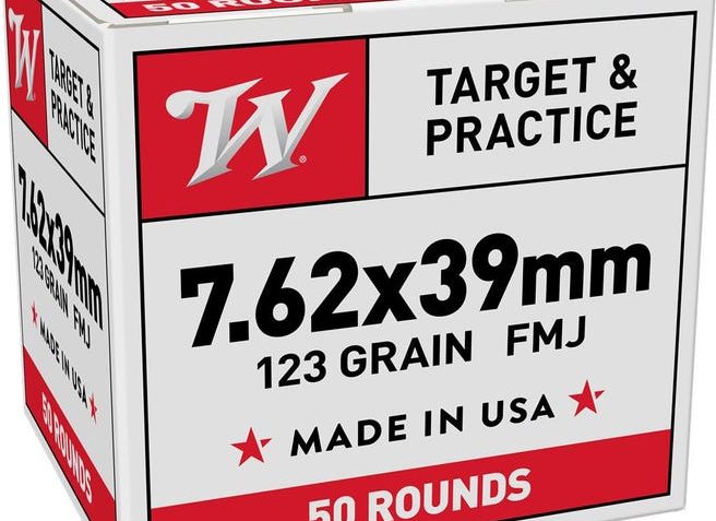 Winchester USA Brass 7.62 X 39 123-Grain 50-Rounds FMJ