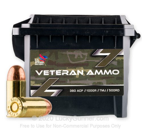 Veteran Ammo .380 ACP 100gr TMJ 500rd Ammo Can – HMCAN-380-500