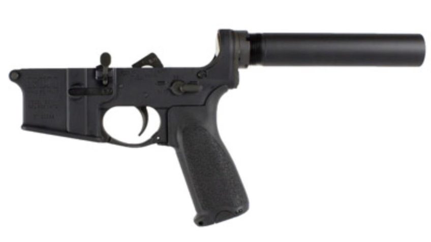 Bravo Company, BCM, Pistol Lower Group with Receiver, 556NATO, Aluminum Frame, Black Finish, BCMGUNFIGHTER Pistol Grip