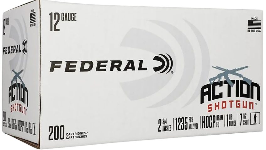 Federal Action Shotgun 12 Ga, 2.75", 1 1/8 oz, 7.5 Shot, 200rd Box