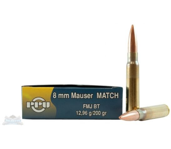 8mm Mauser – 200 Grain FMJBT – PPU Match – 20 Rounds