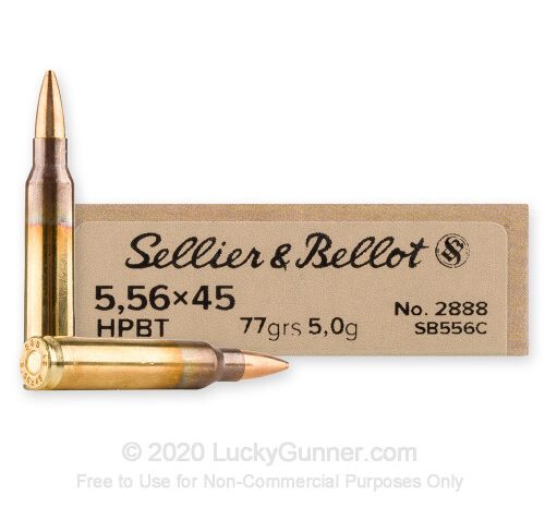 5.56×45 – 77 Grain HPBT – Sellier & Bellot – 20 Rounds