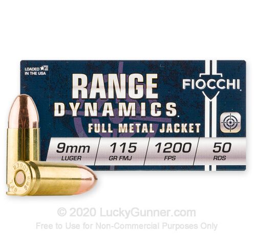 Fiocchi – 9mm – 115 Grain FMJ –  1000 Rounds