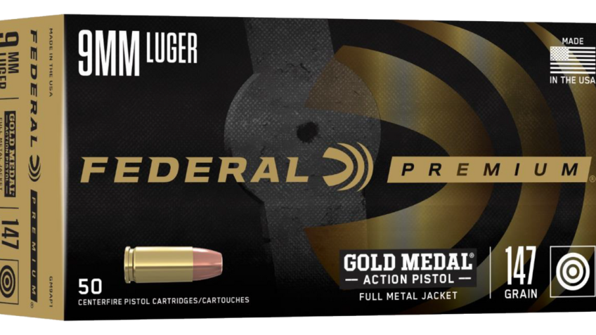 Federal Gold Medal 9mm, 147gr, Full Metal Jacket, 50rd Box