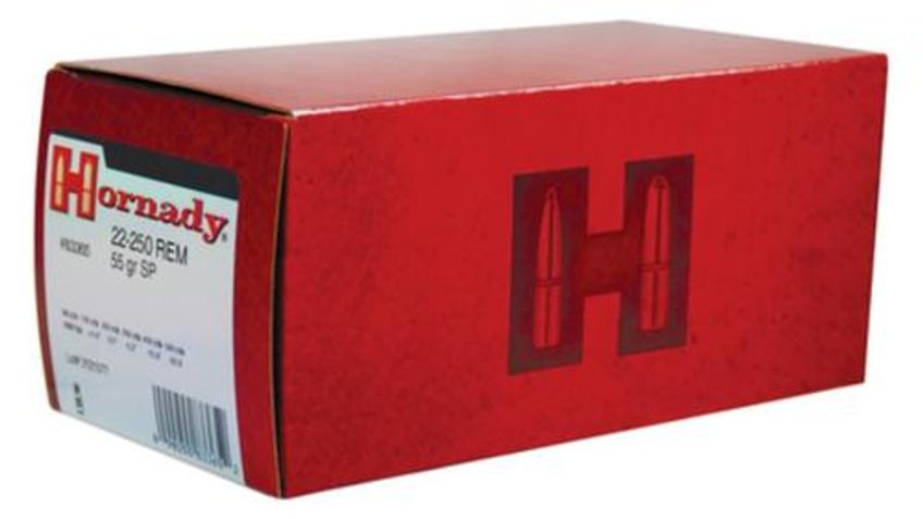 Hornady 22-250 55Gr SP 50/Bx 090255833652