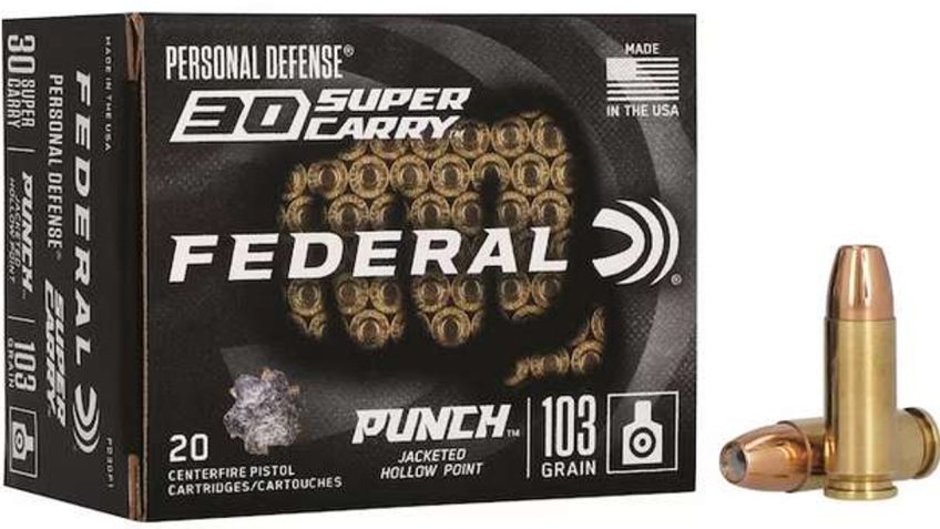 Federal Pd30p1 Personal Defense Defense 30 Super Carry 103 GR Punch Hollow Point 20 Per Box/ 10 CS