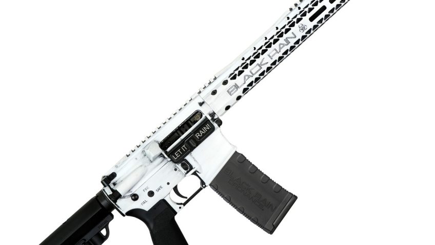 Black Rain Spec15 SSP 5.56 White Battleworn Semi Automatic Rifle AR-15