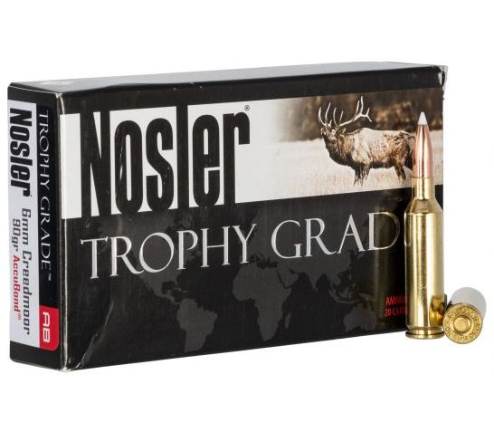 Nosler Trophy Grade Rifle Ammunition 6Mm Creedmoor 90Gr AB 3200 Fps 60142