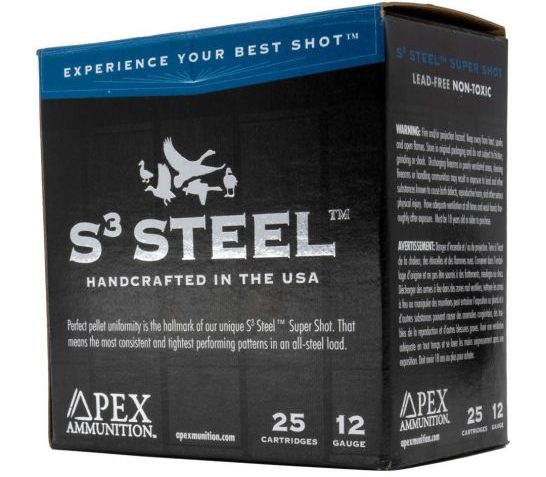 Apex Waterfowl S3 Steel Shotgun Ammo 12 Ga. 3 In. 1-1/4Oz #2   25Rd S312-2