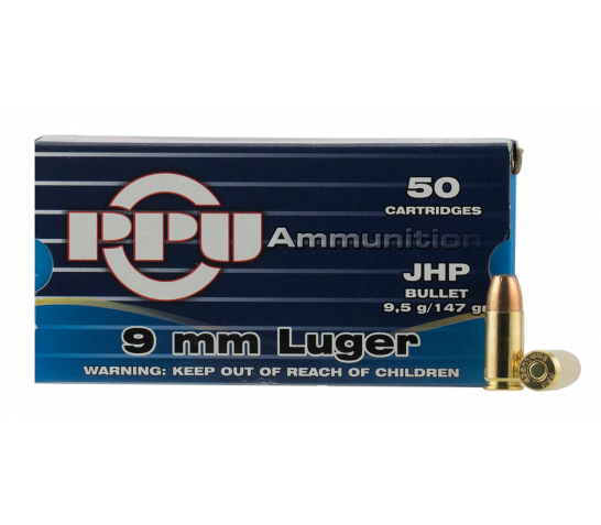 Ppu Ppr9.7 Handgun 9Mm Luger 147 GR Full Metal Jacket 50 Bx/ 20 CS