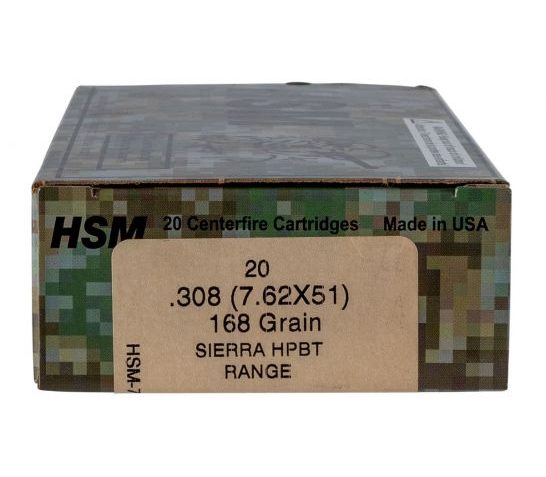 Hsm 762X511n   7.62X51mm 168 GR Sierra Matchking Boat-Tail Hollow Point (Bthp) 20 Bx/ 25 CS