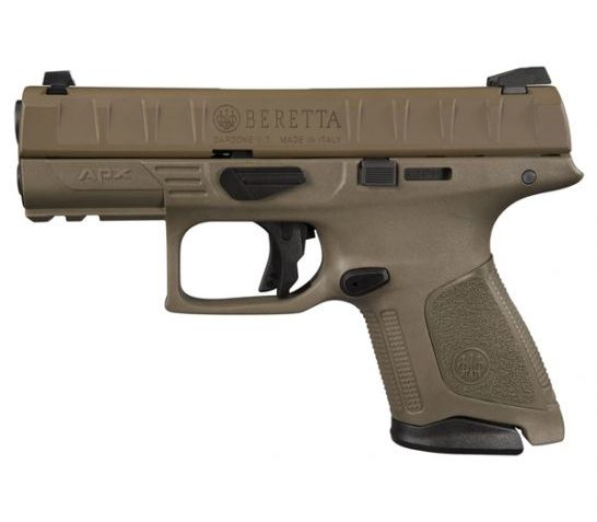 Beretta Usa Jaxc92005 Apx Compact 9Mm Luger 3.70" 10+1 Flat Dark Earth Interchangeable Backstrap Grip