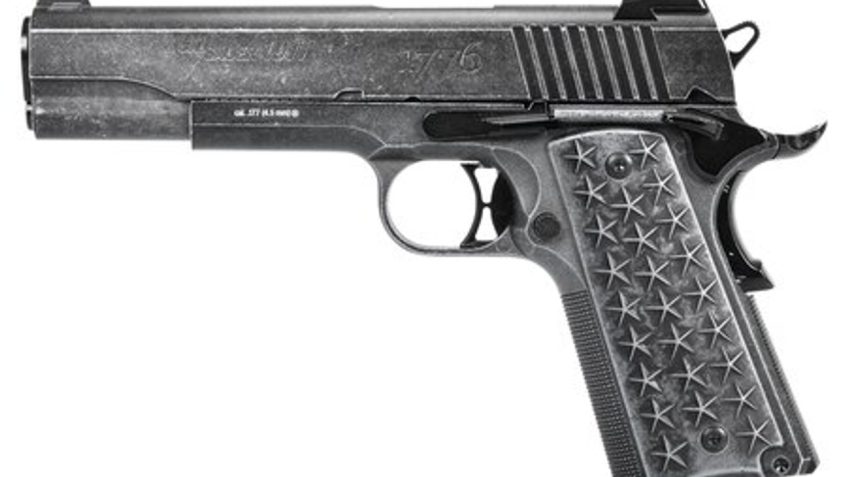 Sig Sauer Airguns Air1911wtp 1911 WE The People Air Pistol Co2 177 BB 17+1 Distressed Aluminum Grips AIR-1911WTP-BB