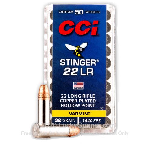 CCI RIMFIRE AMO 22LR STINGER 32GR CPHP 50RD (10 PE 0050