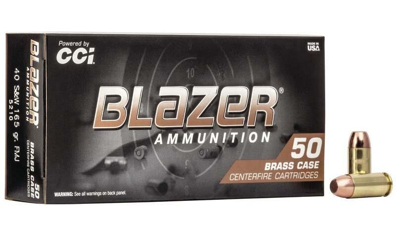 Cci Blazer Brass Handgun Ammunition .40 S&W 165 GR Fmj 1050 Fps 1000/Ct Case 5210 CASE