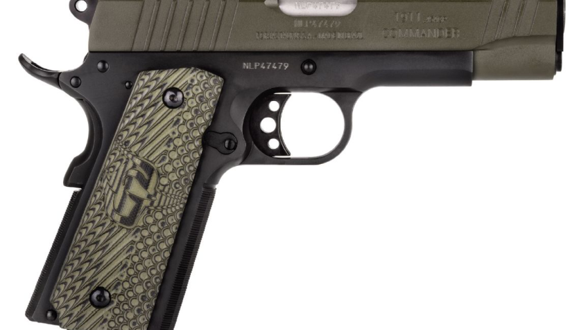 Taurus 1911 Commander Semi-Auto Pistol with VZ Grips – Cerakote Mil-Spec Green