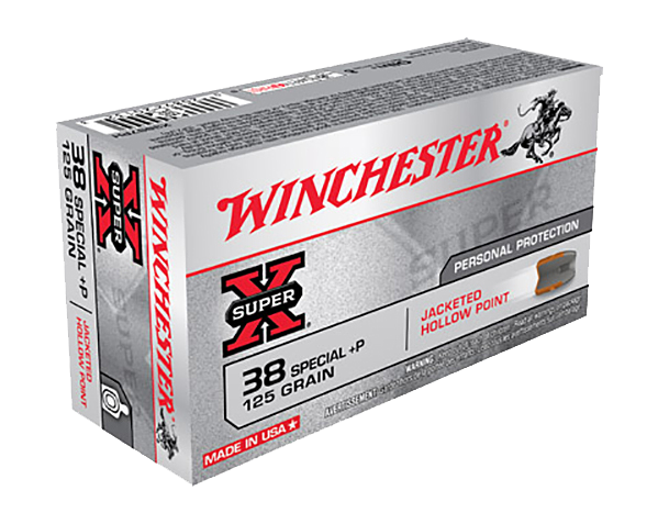 Winchester Super-X Jacketed Hollow Point .38 Special 125 Grain Handgun Ammo