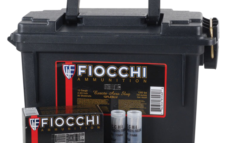 Fiocchi Exacta Aero Slug Shotshells with Plano Ammo Can – 12 Gauge – Slug – 80 Rounds – 1300 fps