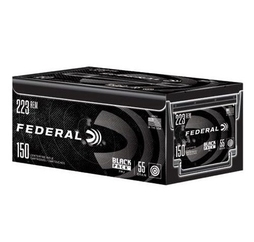 Federal 223 5.56mm 55gr FMJ Black Pack 150RDS AE223BF150