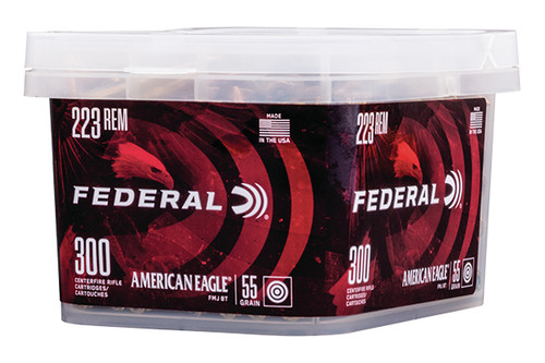 FEDERAL American Eagle 223 Remington 55GR FMJ BT Box OF 300 AE223BUK