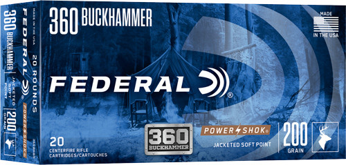 Federal 360Bhbs Federal Premium Buckhammer 360 Buckhammer 200 GR Jacketed Soft Point (Jsp) 20 Per Box/ 10 CS