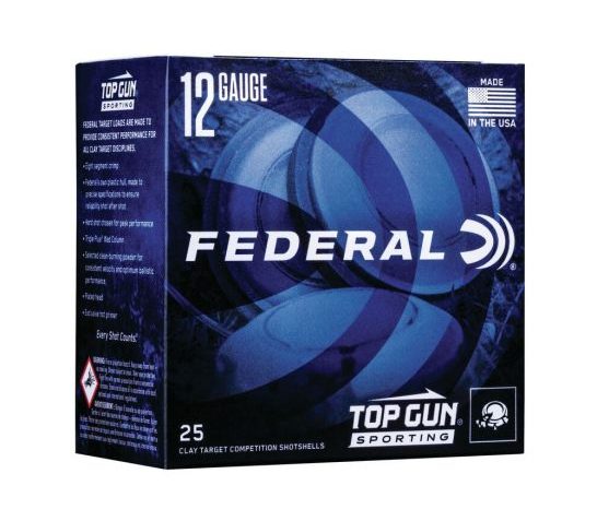 Federal Tgsh128 Top Gun  12 Gauge 2.75" 1 OZ 1300 Fps 8 Shot 25 Bx/10 CS