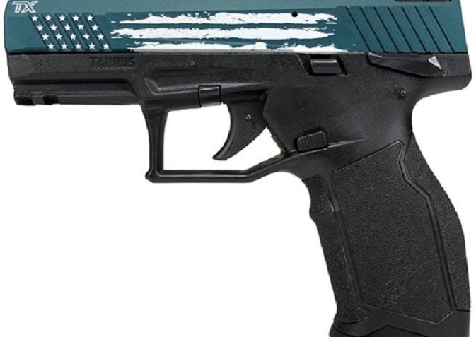 Taurus Tx22 22Lr Blk 4" 16+1 BL Flag 1-TX2214Y-US3