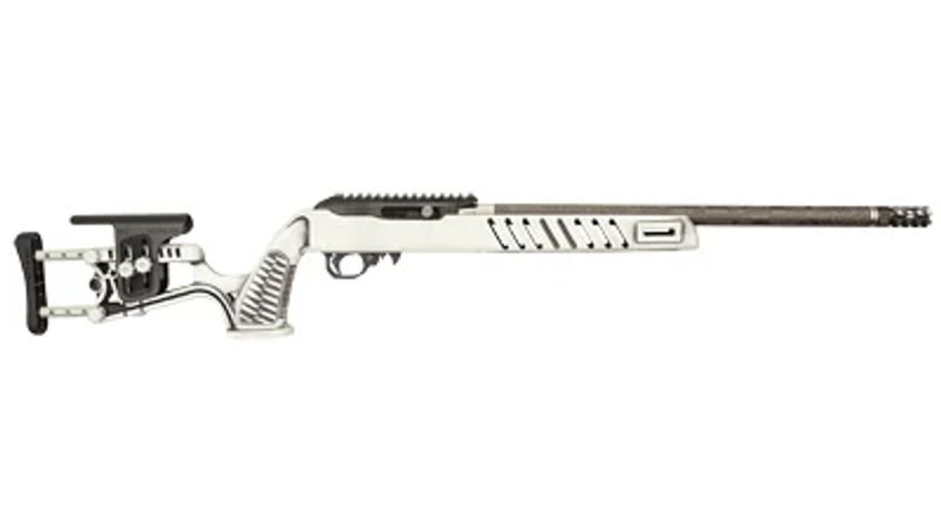 Black Rain Ordnance Bro23080502 Professional  22 LR 10+1 18.50" Proof Carbon Fiber Barrel, Optics Mount, White Battleworn Adj. Luth-Ar Mca-22 Chassis, Milled Flash Hider