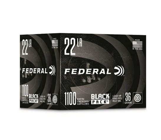 Federal Black Pack, .22LR, HP, 36 Grain, 1,100 Rounds