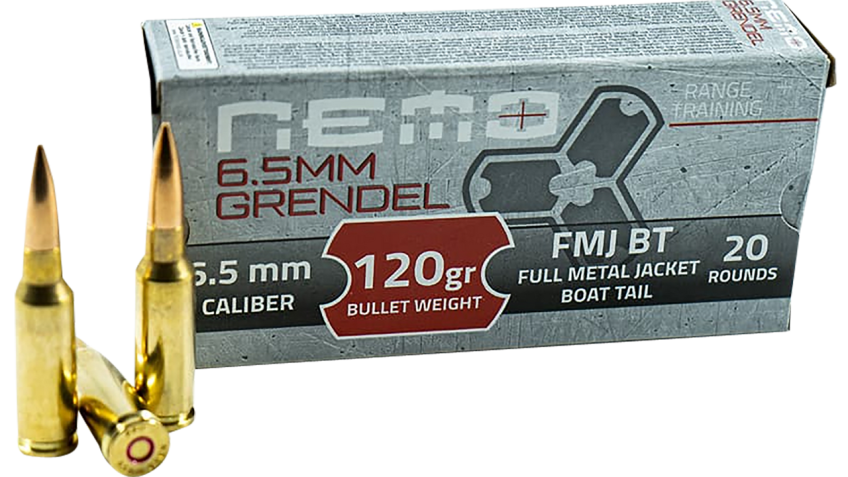 Nemo Arms 65Gna120ppu   6.5 Grendel 120 GR Full Metal Jacket Boat Tail 20 Per Box/ 20 CS