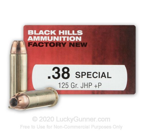 Black Hills Ammunition Handgun, Blkhills D38n2        .38 Spec 125gr Jhp+p   50/box