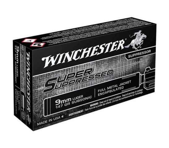 Winchester Super Supressed 9mm – Luger 147gr. Fmje 50-pack