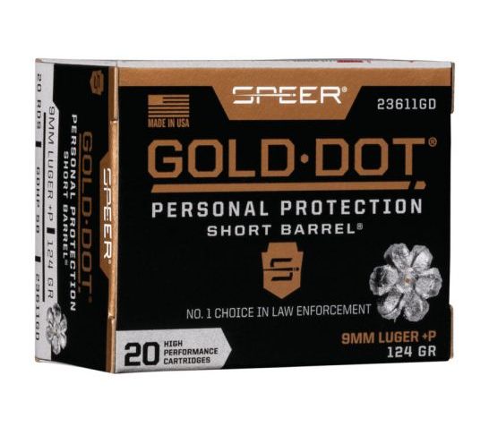 Speer Gold Dot SB Personal Protection 9mm Luger Plus P 124Gr 20Ct