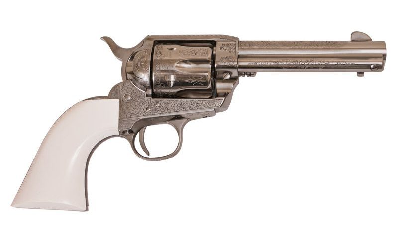 Cimarron Frontier .357 Magnum 4.75" 6rd Engraved Nickel/Ivory