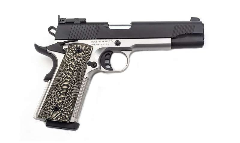 Tisas 1911 D10 10mm Acp 5" 8rd Stainless/Black Fo