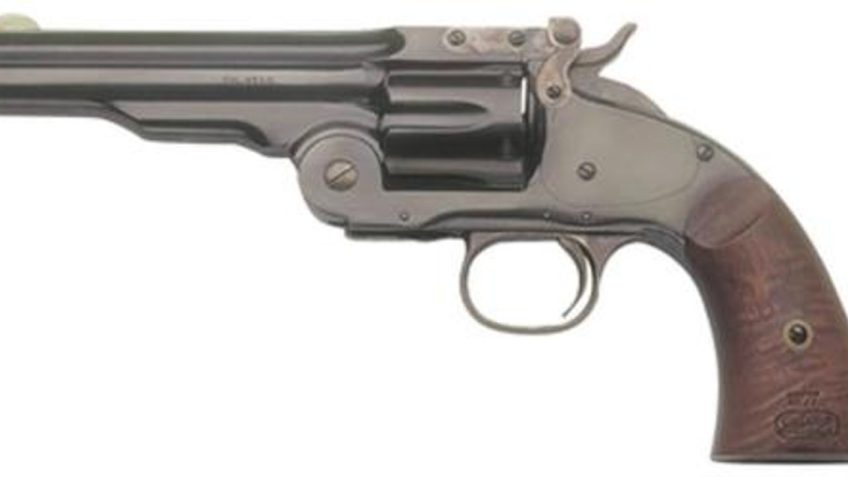 Cimarron Model No.3 Schofield .38 Special 5" Barrel 6 Rounds Walnut Grips Blued Finish Single Action Revolver