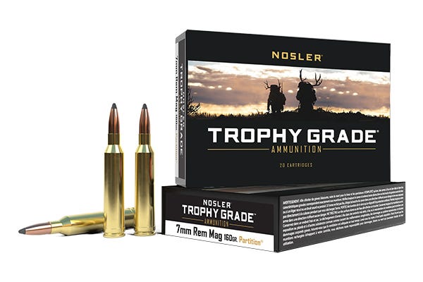 NOSLER AMMO 7MM REMINGTON MAGNUM 160GR PT SP TROPHY GRADE 20rds