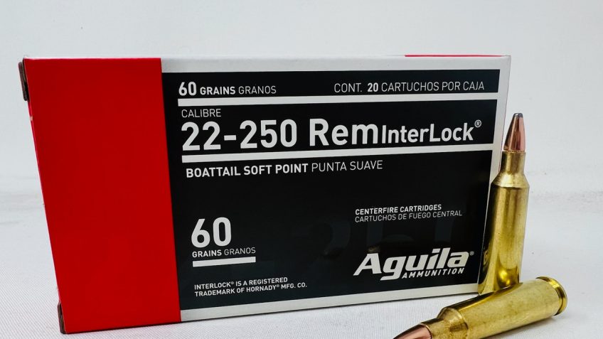 Aguila Interlock .22-250 REM, 60gr, Interlock SPBT [MPN: 8338AG] – 20 rounds