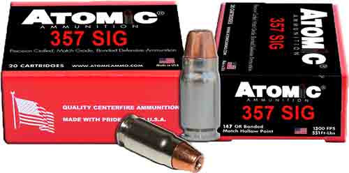 Atomic Ammo .357 Sig – 147gr. Bonded Jhp 20-pack