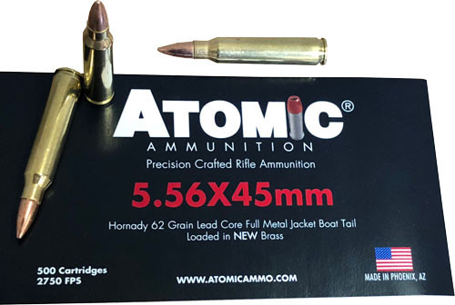 Atomic Ammo 5.56×45 500 Rounds – 62gr. Hornady Fmj  Bulk-pack