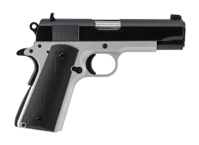 Tisas, 1911 Aviator, Commander, 45ACP, 4.25" Barrel, Aluminum Frame, Cerakote Finish, Black Slide, Rubber Overmolded Grips