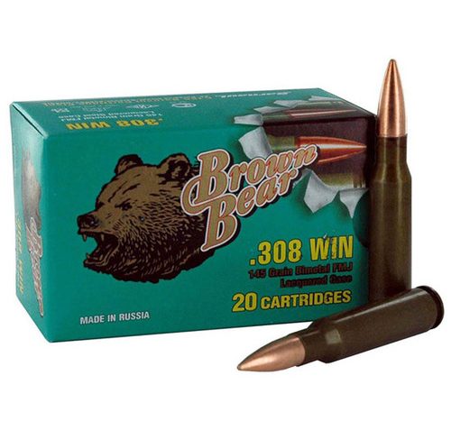 Brown Bear .308 Winchester – 145gr. Full Metal Jacket 20-pk