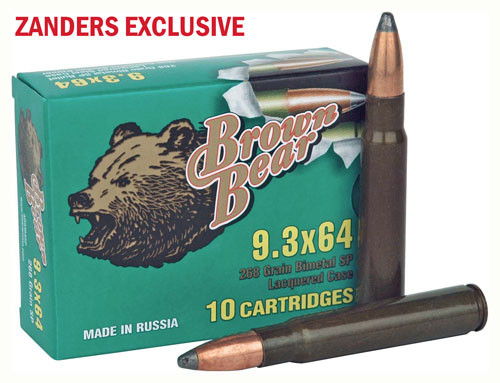 Brown Bear 9.3×64 268 Grain – Jacketed Soft-point 10rd Box