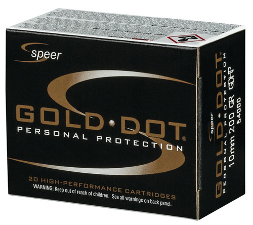 SPEER 10MM 200GR GOLD DOT HP 20/box