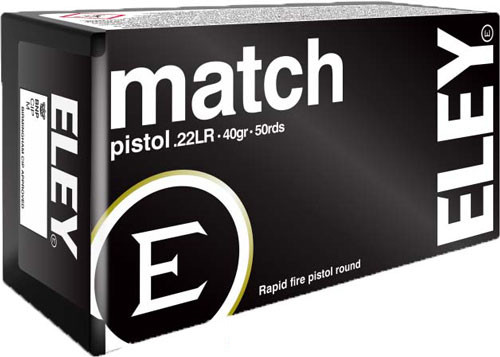 Eley Ammo Match Pistol .22lr – 40gr. Round Nose 50-pack